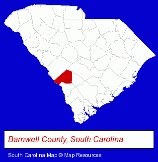 South Carolina map, showing the general location of Edisto Electric Cooperative Inc