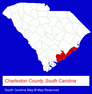 South Carolina map, showing the general location of Luxury Cars of Charleston