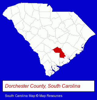 South Carolina map, showing the general location of Pine Forest Country Club