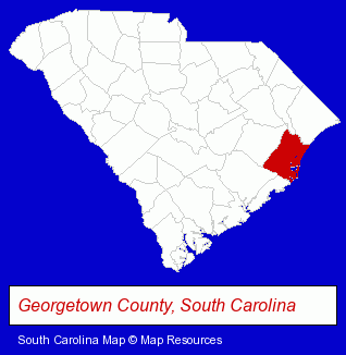 South Carolina map, showing the general location of Sea View Inn