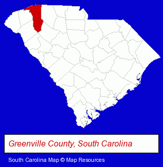 South Carolina map, showing the general location of Sports Spine & INDL