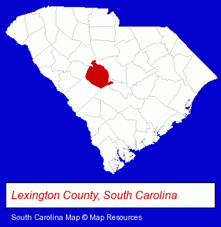 South Carolina map, showing the general location of Three Rivers Behavioral Health