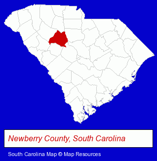 South Carolina map, showing the general location of Newberry Electric Cooperative Inc