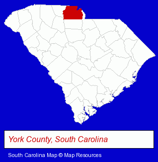 South Carolina map, showing the general location of Aggressive Equipment Inc