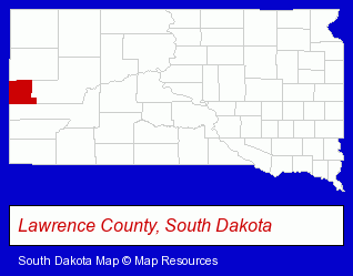South Dakota map, showing the general location of Spearfish Public Works Office