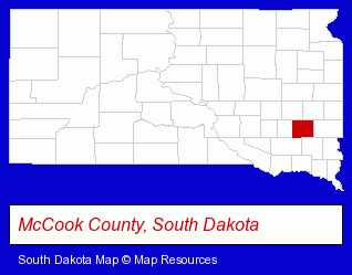 South Dakota map, showing the general location of Floral Bokay & Gifts