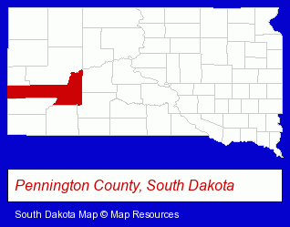 South Dakota map, showing the general location of Skyline Engineering LLC - Gary KUHL PE