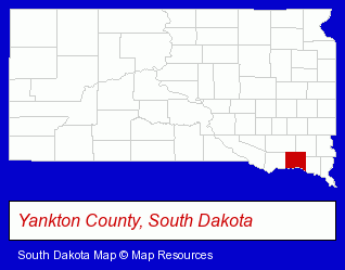 South Dakota map, showing the general location of Luken Construction LLC