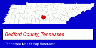 Tennessee map, showing the general location of Gordonview Bed & Biscuit