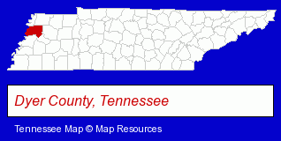 Tennessee map, showing the general location of Cole Family Practice of Dyersburg - Barry L Cole DC