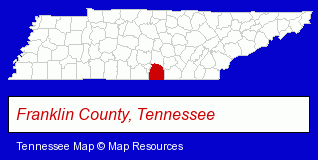 Tennessee map, showing the general location of The Bear Trace At Tims Ford Golf Course