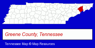 Tennessee map, showing the general location of West Greene Insurance Group