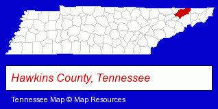 Tennessee map, showing the general location of Church Hill Public Library