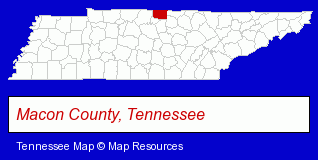 Tennessee map, showing the general location of Knollwood Manor