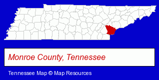 Monroe County, Tennessee locator map