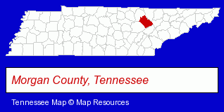 Tennessee map, showing the general location of Wilson & Brooks