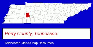 Tennessee map, showing the general location of Bates Rubber Inc