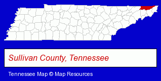 Tennessee map, showing the general location of Gateway Self Storage