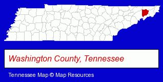 Tennessee map, showing the general location of Powell Co