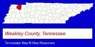 Tennessee map, showing the general location of Relaxing Effects Day Spa