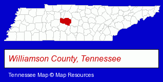 Tennessee map, showing the general location of D1 Sports Training