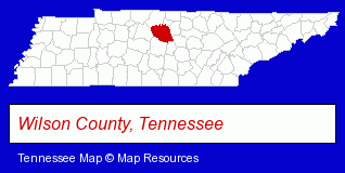 Tennessee map, showing the general location of Cedar Creek Sports Center