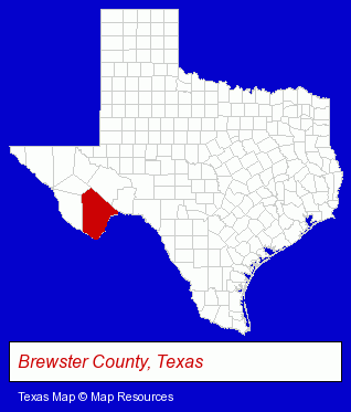 Texas map, showing the general location of Blue Water Natural Foods Company