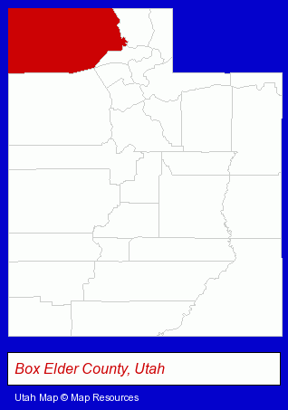 Utah map, showing the general location of Canyon View Animal Health Center - Cody W Faerber DVM