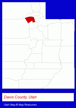 Utah map, showing the general location of Hendricks Sid Dr