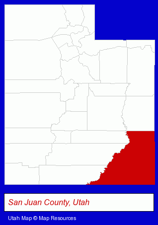 Utah map, showing the general location of Eagle Air Medical