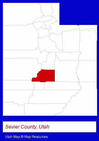 Utah map, showing the general location of S R Mechanical