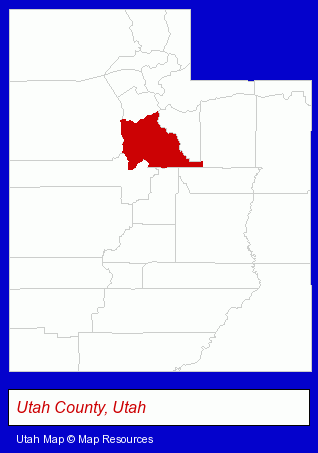 Utah map, showing the general location of Alpine Air Express Inc