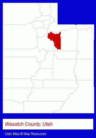 Utah map, showing the general location of Impact Photography