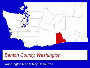 Washington map, showing the general location of Bethlehem Lutheran School