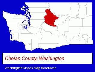 Washington map, showing the general location of Wenatchee Public Library