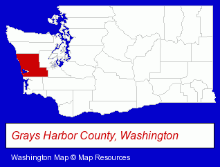 Washington map, showing the general location of The Aberdeen Museum Of History