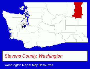 Washington map, showing the general location of Ronnie D'S Drive In