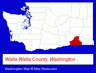 Washington map, showing the general location of Soda Works