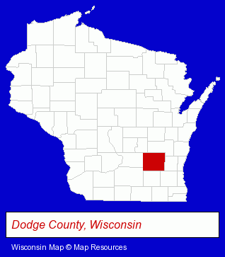 Wisconsin map, showing the general location of Ganske's Bed-N-Biscuit