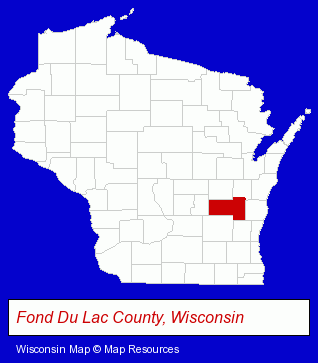 Wisconsin map, showing the general location of JG Custom Cabinetry