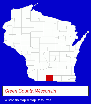 Wisconsin map, showing the general location of Rock Road Companies