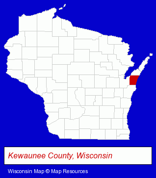 Kewaunee County, Wisconsin locator map