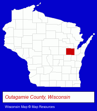 Wisconsin map, showing the general location of Reynebeau Floral Inc