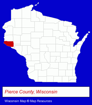 Wisconsin map, showing the general location of Pearson Florists & Greenhouse