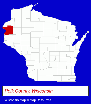 Wisconsin map, showing the general location of Captains Kennels