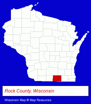 Wisconsin map, showing the general location of Milton Public Works Office