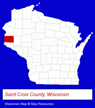 Wisconsin map, showing the general location of St Croix Spinal Care & Sports - Stephen Flikkey DC