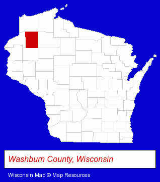 Wisconsin map, showing the general location of Tomahawk Scout Reservation