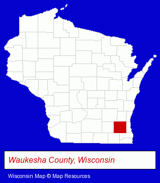 Wisconsin map, showing the general location of Hartland Office Space / Dihedral Investment Co.