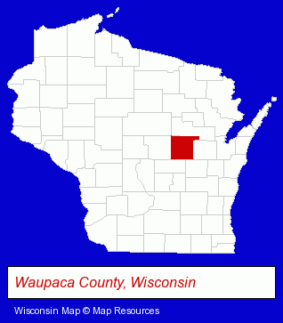 Wisconsin map, showing the general location of Rice's Greenhouses Inc